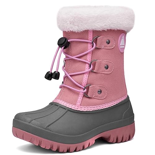 Mishansha Kinder Schneestiefel Mädchen Winterstiefel Warm Gefüttert Jungen Winterschuhe Snowboots Wasserdicht Winter Boots Outdoor Stiefel von Mishansha