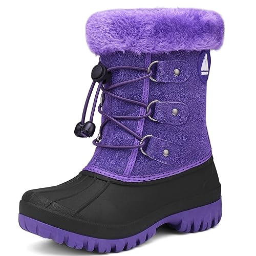 Mishansha Kinder Schneestiefel Mädchen Winterstiefel Warm Gefüttert Jungen Winterschuhe Snowboots Wasserdicht Winter Boots Outdoor Stiefel von Mishansha