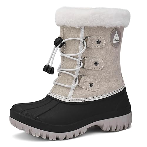 Mishansha Kinder Schneestiefel Mädchen Winterstiefel Warm Gefüttert Jungen Winterschuhe Snowboots Wasserdicht Winter Boots Outdoor Stiefel von Mishansha