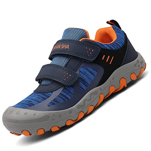 Mishansha Kinder Sportschuhe Atmungsaktiv Leichte Laufschuhe für Jungen Bequemer rutschfest Mädchen Turnschuhe Elastisch Flexibel Hallenschuhe, Trek Dunkelblau 36 von Mishansha