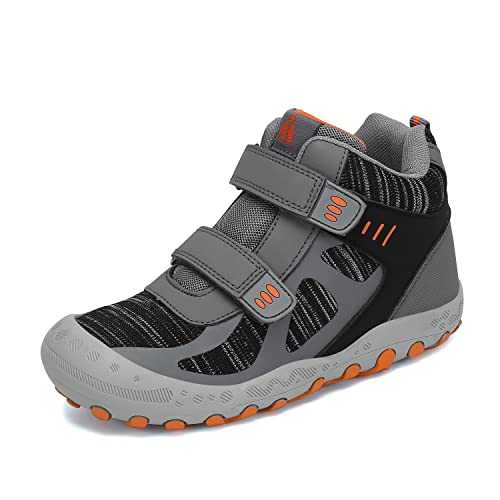 Mishansha Kinder Trekking Wanderschuhe Atmungsaktiven Outdoorschuhen Komfortable Kinderschuhe Dämpft Turnschuhe Mädche rutschfeste Sneakers Junge Leichtigkeit Bergschuhe Grau 27 EU von Mishansha