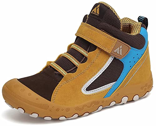 Mishansha Kinder Trekking -& Wanderschuhe Mädchen Trekkingschuhe rutschfest Sneaker mit Schnellverschlüsse Camping Outdoor Sportschuhe Gelb 24 von Mishansha