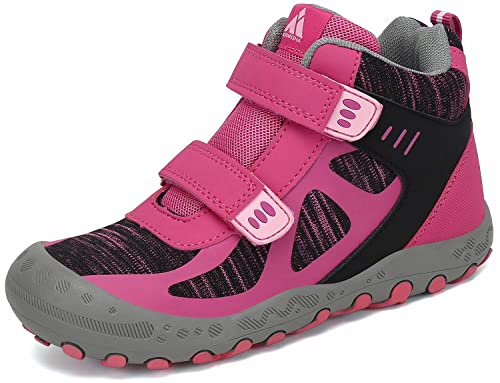 Mishansha Kinder Trekking -& Wanderschuhe Mädchen Trekkingschuhe rutschfest Sneaker mit Schnellverschlüsse Camping Outdoor Sportschuhe Pink 36 von Mishansha