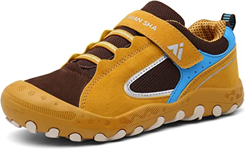 Mishansha Kinder Trekkingschuhe Atmungsaktiv Wanderschuhe Mädchen Freizeitschuhe Gelb Gr.25 von Mishansha