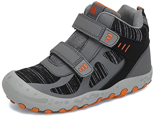 Mishansha Kinder Trekkingschuhe Mädchen Jungen Wanderschuhe Halbschuhe High Top Sneaker Outdoor rutschfest Wanderstiefel Sport Walking Kinderschuhe, Grau 25 EU von Mishansha