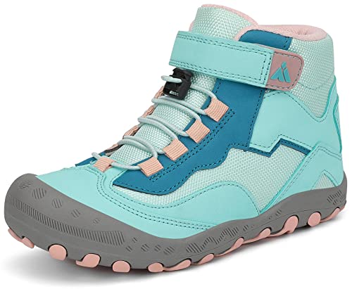 Mishansha Kinder Trekkingschuhe Mädchen Jungen Wanderschuhe Halbschuhe High Top Sneaker Outdoor rutschfest Wanderstiefel Sport Walking Kinderschuhe, Grün 26 EU von Mishansha