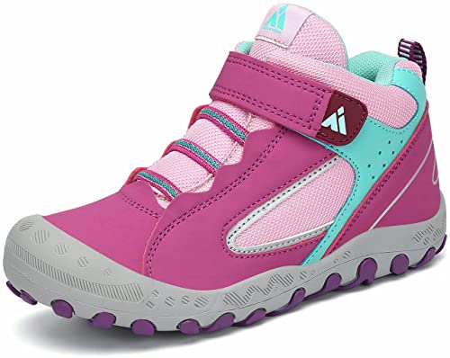 Mishansha Kinder Trekkingschuhe Mädchen Sportschuhe rutschfest Sneaker mit Schnellverschlüsse Camping Outdoor Wanderschuhe Violett 37 von Mishansha