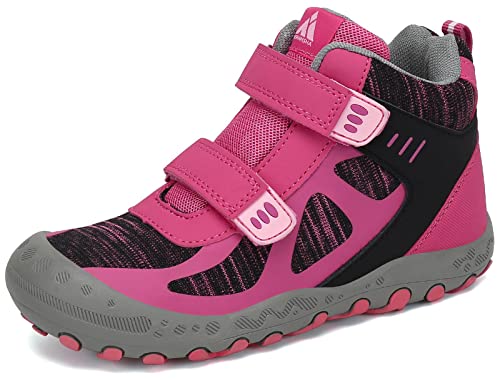 Mishansha Kinder Trekkingschuhe Mädchen Wanderschuhe Halbschuhe High Top Sneaker Outdoor rutschfest Wanderstiefel Sport Walking Kinderschuhe, Pinke Rose 37 EU von Mishansha