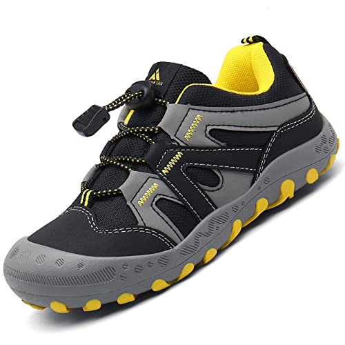 Mishansha Ultraleicht Sportschuhe Unisex Kinder rutschfeste Outdoor Straßenlaufschuhe Weich Bequeme Kinderschuhe Jungen Mädchen Klassisch Laufsportschuhe, Leicht Schwarz 26 von Mishansha