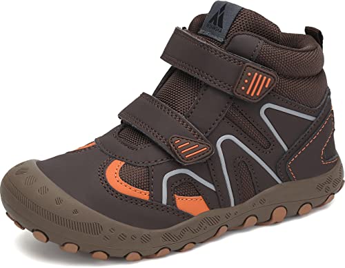 Mishansha Kinder Wanderschuhe Jungen Mädchen Trekkingstiefel rutschfest Outdoor Trekkingschuhe Walkingschuhe, Braun, 28 EU von Mishansha