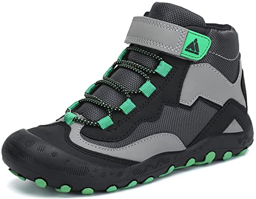 Mishansha Kinder Wanderschuhe Mesh Atmungsaktiv Trekkingschuhe rutschfest Jungenschuhe Schwarz Gr.26 von Mishansha