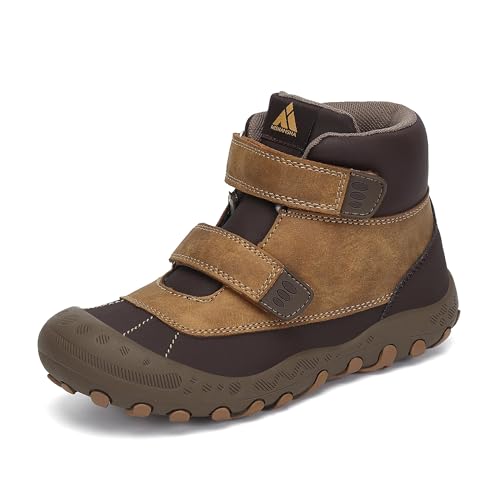 Mishansha Kinder Wanderschuhe Outdoor Mädchen Trekkingschuhe Leicht rutschfeste Wanderstiefel für Junge Bequeme Outdoorschuhe Sportschuhe Komfortabel Trekkingstiefel Braun 25 EU von Mishansha
