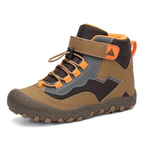 Mishansha Kinder Wanderschuhe Outdoor Mädchen Trekkingschuhe Leicht rutschfeste Wanderstiefel für Junge Bequeme Outdoorschuhe Sportschuhe Komfortabel Trekkingstiefel Braun 36 EU von Mishansha