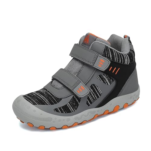 Mishansha Kinder Wanderschuhe Outdoor Mädchen Trekkingschuhe Leicht rutschfeste Wanderstiefel für Junge Bequeme Outdoorschuhe Sportschuhe Komfortabel Trekkingstiefel Grau 36 EU von Mishansha