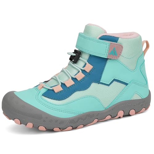 Mishansha Kinder Wanderschuhe Outdoor Mädchen Trekkingschuhe Leicht rutschfeste Wanderstiefel für Junge Bequeme Outdoorschuhe Sportschuhe Komfortabel Trekkingstiefel Grün 27 EU von Mishansha