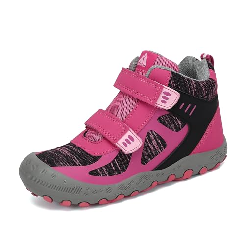Mishansha Kinder Wanderschuhe Outdoor Mädchen Trekkingschuhe Leicht rutschfeste Wanderstiefel für Junge Bequeme Outdoorschuhe Sportschuhe Komfortabel Trekkingstiefel Pink 32 EU von Mishansha