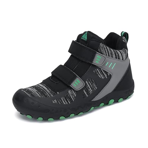 Mishansha Kinder Wanderschuhe Outdoor Mädchen Trekkingschuhe Leicht rutschfeste Wanderstiefel für Junge Bequeme Outdoorschuhe Sportschuhe Komfortabel Trekkingstiefel Schwarz 33 EU von Mishansha