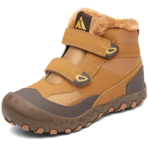 Mishansha Kinder Winterschuhe Camping Schneestiefel Mädchen Warm Baumwollschuhe Wanderstiefel Braun Gr.24 von Mishansha