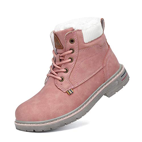 Mishansha Kinder Winterschuhe Jungen Mädchen Gefüttert Boots Rosa 30 von Mishansha
