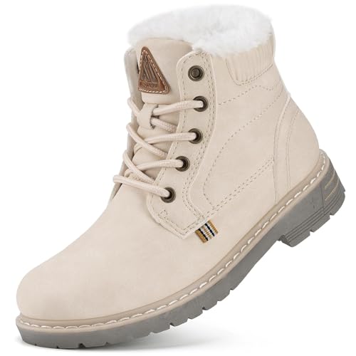 Mishansha Kinder Winterschuhe Jungen Mädchen Gefüttert Boots Weiß Gr.24 von Mishansha