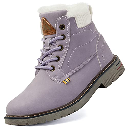 Mishansha Kinder Winterschuhe Jungen Stiefeletten Mädchen Warm Gefüttert Boots Violett 24 von Mishansha