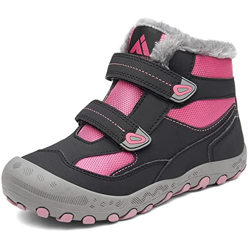 Mishansha Kinder Winterschuhe Mädchen Winterstiefel Warm Schneestiefel Gefüttert Boots Wasserdicht Hellviolett 31 von Mishansha