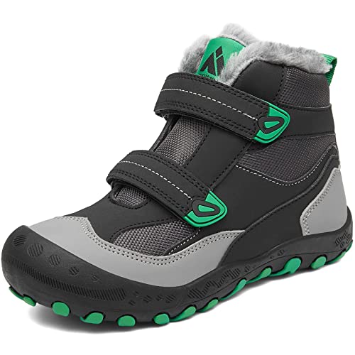 Mishansha Kinder Winterschuhe Mädchen Winterstiefel Warm Schneestiefel Gefüttert Boots Wasserdicht Solid Schwarz 37 von Mishansha