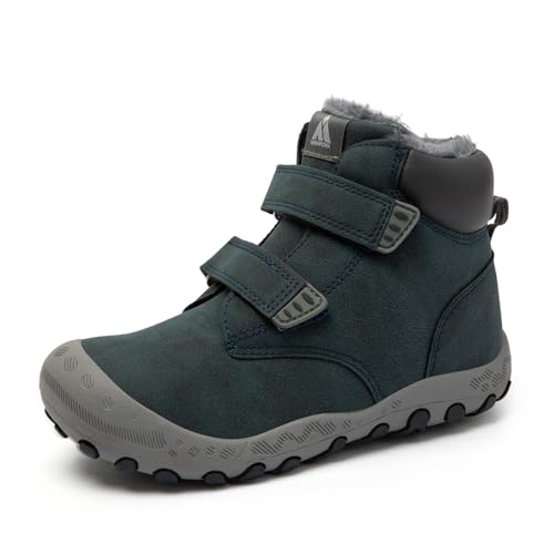 Mishansha Kinder Winterschuhe Warm Gefüttert Jungen Winterstiefel Mädchen Schneeschuhe Leicht Winterboots Rutschfest Outdoor Wanderschuhe, Cyan 27 EU von Mishansha