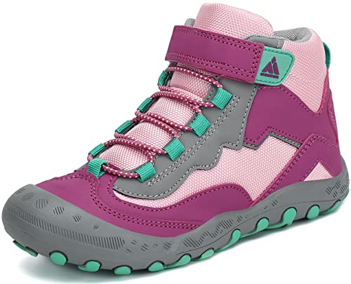 Mishansha Mädchen Trekking- & Wanderhalbschuhe Atmungsaktiv Mesh Outdoor Freizeit Kinder Jungenschuhe Rosa Violett Gr.25 von Mishansha