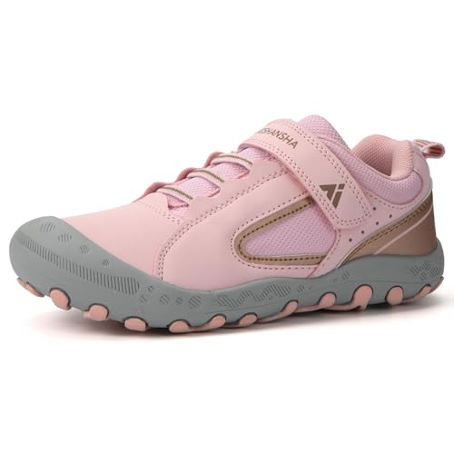 Mishansha Mädchen Trekkingschuhe Kinder Atmungsaktiv Wanderschuhe Bequem Kinderschuhe für Outdoor Sport, Hellrosa 38 EU von Mishansha