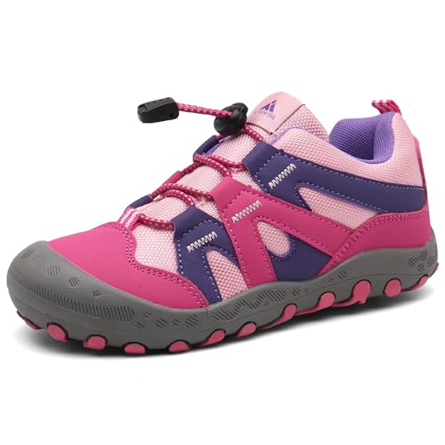 Mishansha Mädchen Trekkingschuhe Kinder Atmungsaktiv Wanderschuhe Bequem Kinderschuhe für Outdoor Sport, Rosa 38 EU von Mishansha