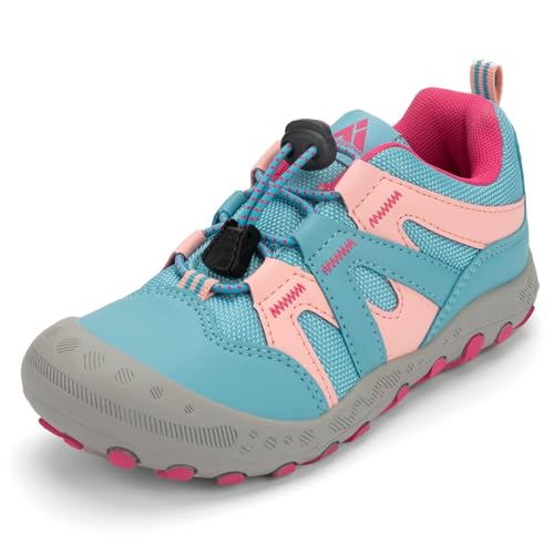 Mishansha Mädchen Trekkingschuhe Kinder Atmungsaktiv Wanderschuhe Bequem Kinderschuhe für Outdoor Sport, Rosablau 29 EU von Mishansha