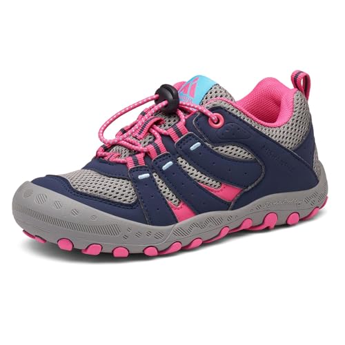 Mishansha Mädchen Wanderschuhe Atmungsaktiv rutschfest Turnschuhe Kinder Outdoor Trekkingschuhe, Rosarot 26 von Mishansha