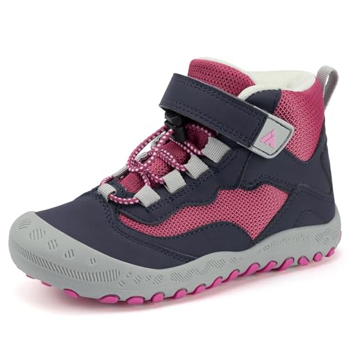 Mishansha Mädchen Wanderschuhe Bequem Atmungsaktiv Trekkingschuhe Unisex-Kinder Turnschuhe Outdoor Sport Wanderstiefel Schwarzrosa 38 EU von Mishansha