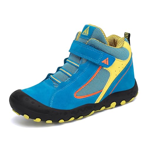 Mishansha Mädchen Wanderschuhe rutschfest Trekking Wanderstiefel Outdoor Leicht Trekkingschuhe, Blau 28 von Mishansha