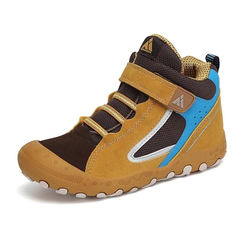 Mishansha Mädchen Wanderschuhe rutschfest Trekking Wanderstiefel Outdoor Leicht Trekkingschuhe, Gelb 32 von Mishansha