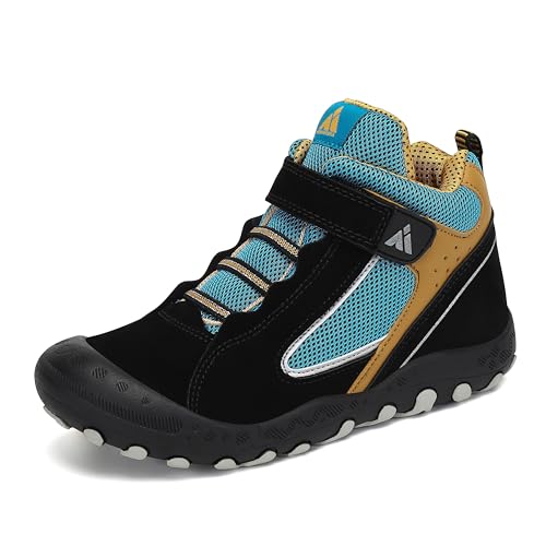 Mishansha Mädchen Wanderschuhe rutschfest Trekking Wanderstiefel Outdoor Leicht Trekkingschuhe, Schwarz 27 von Mishansha