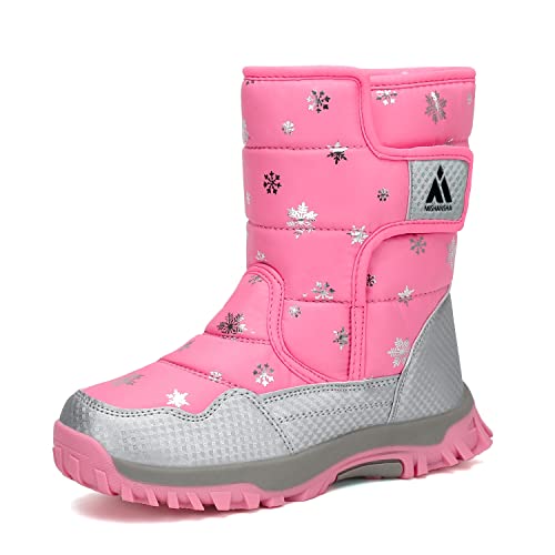 Mishansha Mädchen Winterstiefel Kinder Winterschuhe Warm Schneestiefel Gefütterte Winterboots Pink 30 von Mishansha