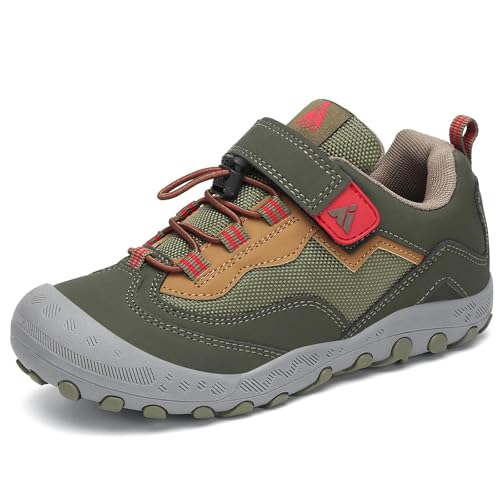 Mishansha Outdoor Wanderschuhe Kinder Trekkingschuhe Jungen Bequem Atmungsaktiv Sportschuhe, Grün 28 EU von Mishansha