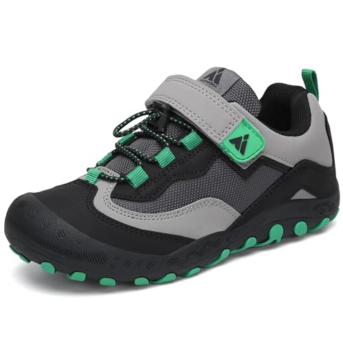 Mishansha Outdoor Wanderschuhe Kinder Trekkingschuhe Jungen Bequem Atmungsaktiv Sportschuhe, Tintenschwarz 34 EU von Mishansha