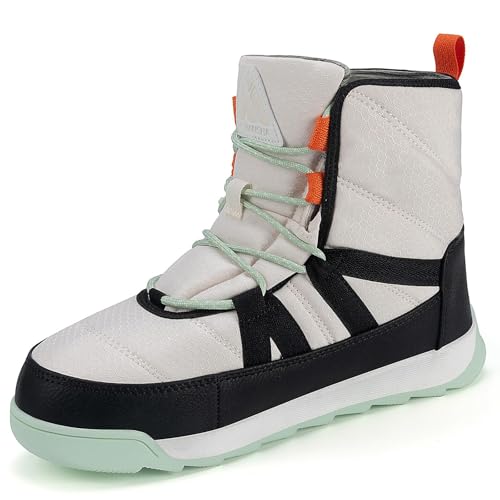 Mishansha Schneestiefel Damen Warm Gefüttert Winterschuhe rutschfeste Winterboots Elfenbein 41EU von Mishansha