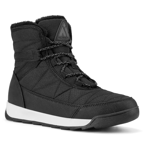 Mishansha Schneestiefel Damen Winterstiefel Gefüttert Warm Winterschuhe Outdoor Rutschfest Frauen Winter Boots Schwarz 38 EU von Mishansha