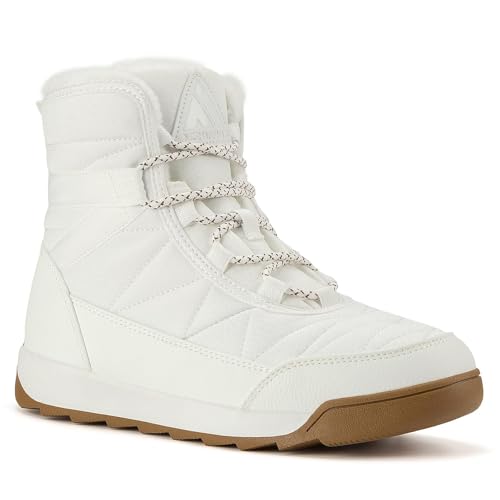 Mishansha Schneestiefel Damen Winterstiefel Gefüttert Warm Winterschuhe Outdoor Rutschfest Frauen Winter Boots Weiß 36 EU von Mishansha