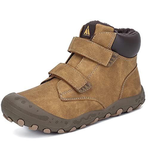 Mishansha Schneestiefel Kinder Winterschuhe Gefüttert Winterstiefel für Mädchen Trekking Wanderschuhe Braun Gr.24 von Mishansha