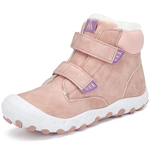 Mishansha Schneestiefel Kinder Winterschuhe Gefüttert Winterstiefel für Mädchen Trekking Wanderschuhe Pink Gr.24 von Mishansha