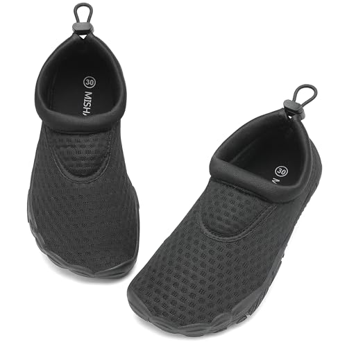 Mishansha Schnell Trocknend Badeschuhe für Kinder Tiefschwarz 24 EU von Mishansha