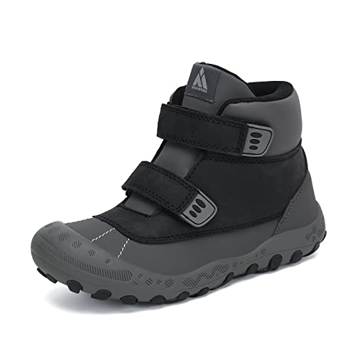 Mishansha Trekking Wanderschuh Kinder Leichtes Wasserdicnt Kinderschuhe Rutschfeste High Top Sneaker Junge Komfortable Schuhe für Mädchen Outdoorschuen Schwarz 24 EU von Mishansha