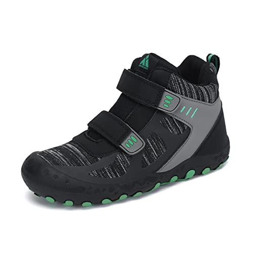 Mishansha Trekking Wanderstiefel Mädchen Bequeme Dämpft High Top Kinderschuh Junge Abriebfestes Outdoorschuhen Komfortable Sneaker Kind rutschfeste Turnschuhe Schwarz 31 EU von Mishansha