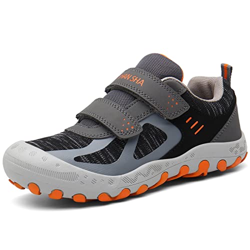 Mishansha Trekkingschuhe für Kinder Wanderschuhe rutschfest Jungen Mädchen Turnschuhe Atmungsaktive Leicht Outdoor Laufschuhe, Grau, 38 EU von Mishansha