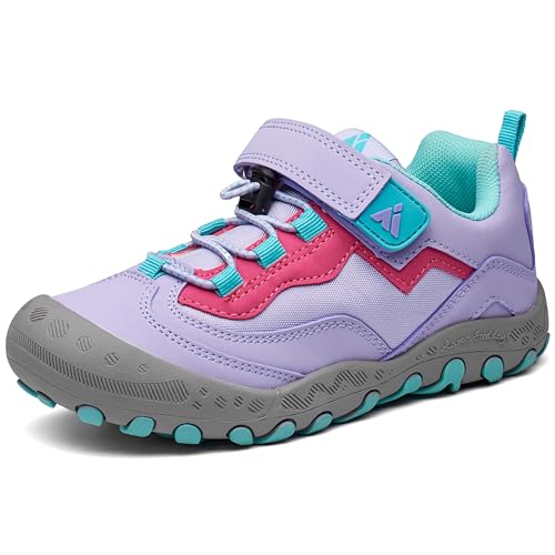 Mishansha Wanderschuhe Kinder Sports Sneaker Mädchen Laufschuhe Leicht Turnschuhe Outdoor Trekkingschuhe Violett 38 von Mishansha